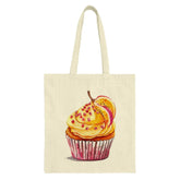 Cupcake Tote Bag, Passion Fruit Art Print, Unique Design, Foodie Gift, Colorful Tote, Reusable Grocery Bag, Stylish Shopping Bag - Tawshia
